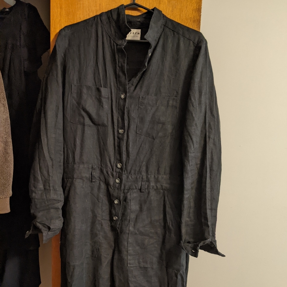 Long sleeve linen coverall
